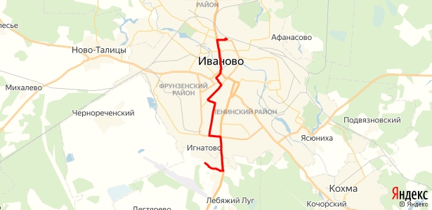 Карта маршрутов иваново
